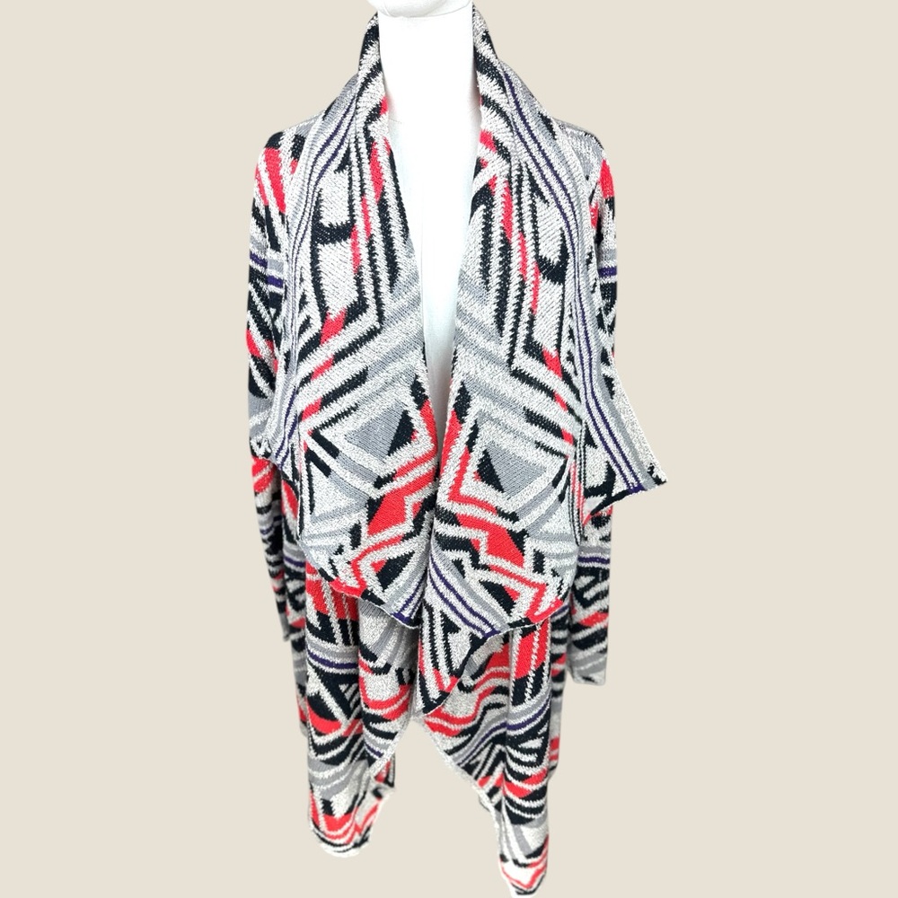 Lucky brand size medium‎ open waterfall, Aztec print cardigan